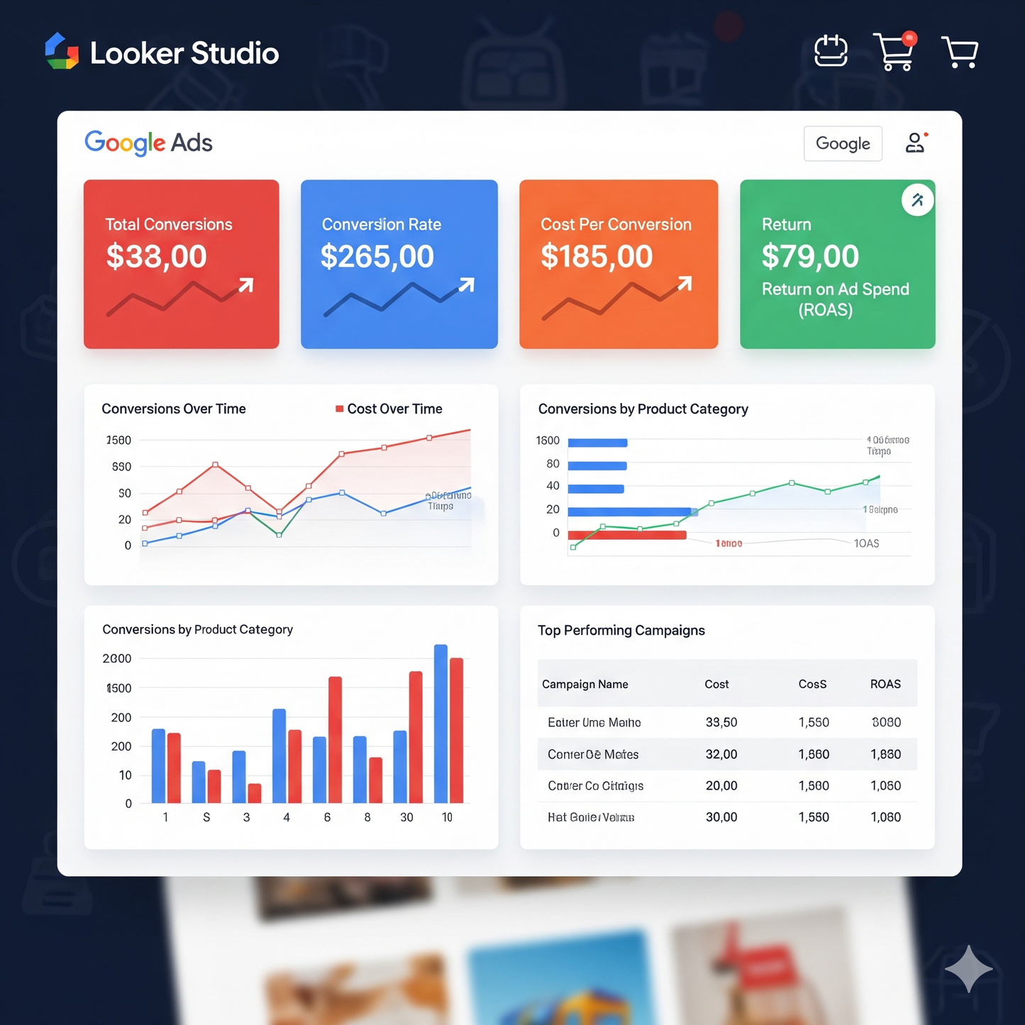 Google Ads ecommerce Looker Studio Template